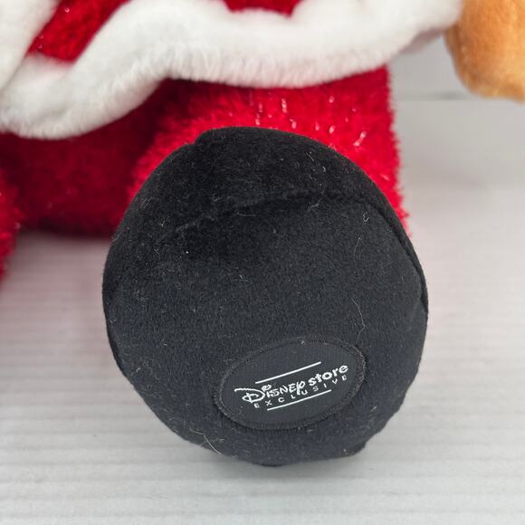 Disney Store Winnie Pooh Bear Plush as Santa Sparkle Red Suit Hat 19 Inch - Picture 6 of 10